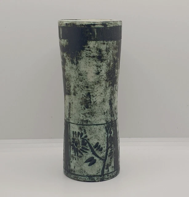 Jacques Blin französische Studio-Keramik Blumenvase signiert Mitte des Jahrhunderts