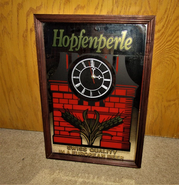 1970's HOPFENPERLE beer QUARTZ ROG wall clock  (SWITZERLAND)