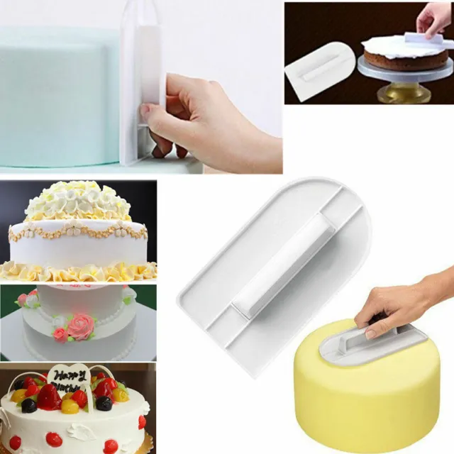 Cake Smoother Butter Cream Spatula Plastic Polisher Kitchen Baking Icing Tool
