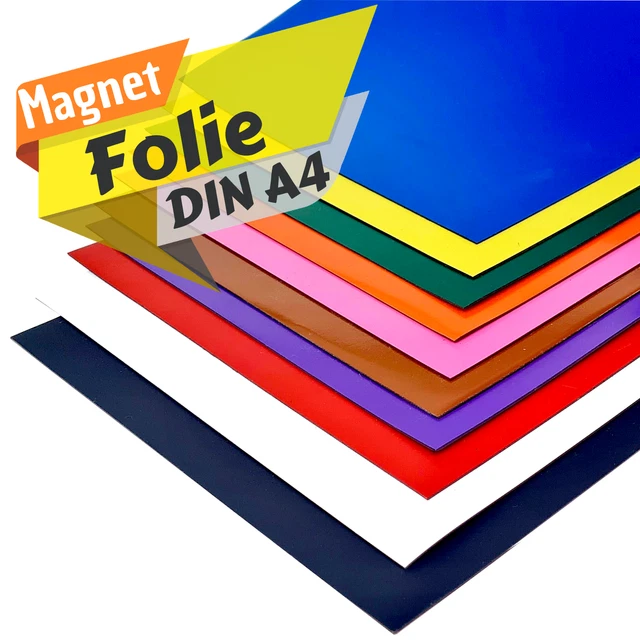 2x Magnetfolie A4 Magnetband PVC Beschichtet Magnetschild Magnetbogen