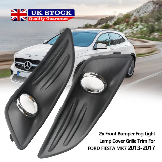2x For FORD FIESTA MK7 2013-2017 Front Bumper Fog Light Lamp Cover Grille Trim