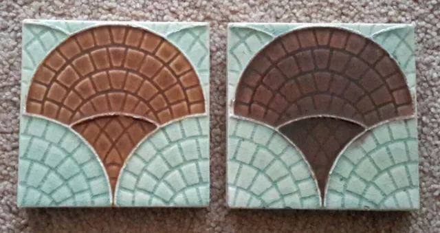 Pair of Victorian Majolica Tiles