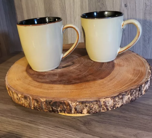 Mikasa Gourmet basics mug winslow teal Coffee Mug Set 2 Rustic Earthy Two Toned