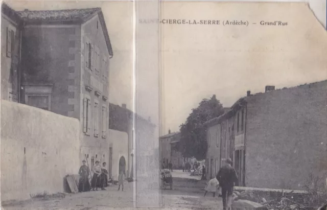 Cpa Saint-Cierge-La-Serre  Grand'rue