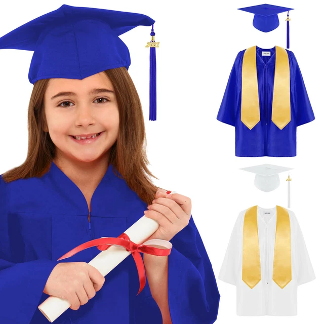 CHILDREN KIDS 2021 Preschool Kindergarten Graduation Gown Shawl Tassel