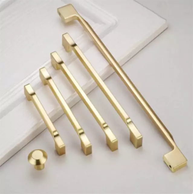 Brushed Brass Wardrobe Cupboard Pull Handle Drawer Pull Kitchen Cabinet Handle