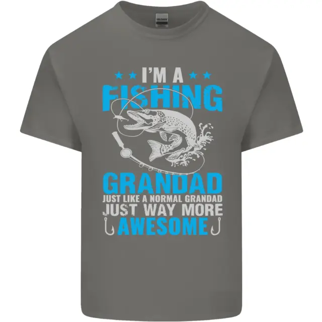 T-shirt top da uomo cotone Fishing Grandad Funny Fathers Day 5