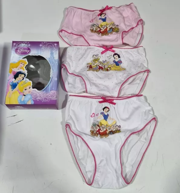 Mutandine Principesse Disney 4-5 Anni Bambina Rosa e Bianco Set 3 Slip 29124