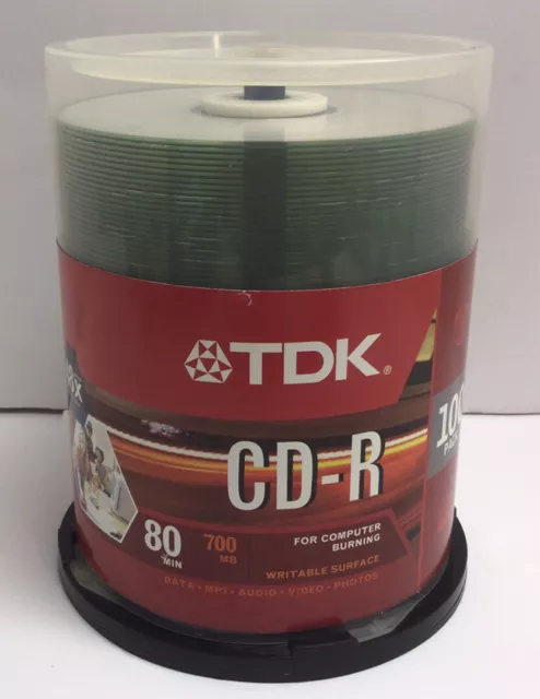 95 TDK CD-R Blank Recordable Disc 700 MB 80 min, 1 48x  1 52x (100x2)