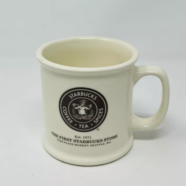 Starbucks Coffee Mug Pike Place Vintage Style Old Siren Logo Brown Cream