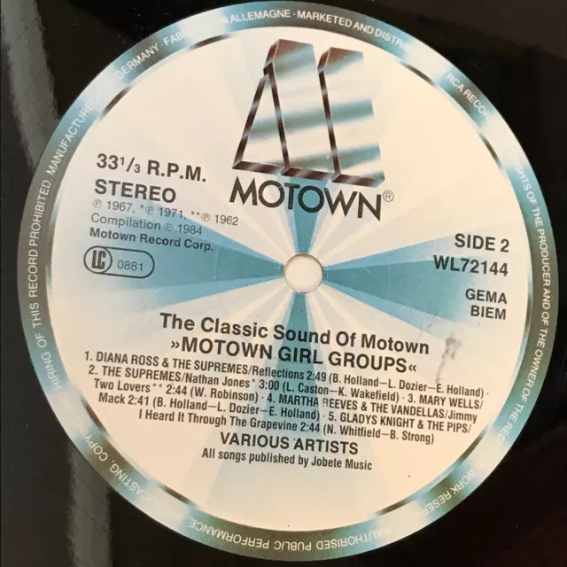 VERSCHIEDENE Motown Girl Groups With A Bullet 1984 Vinyl LP Mary Wells Diana Ross 3