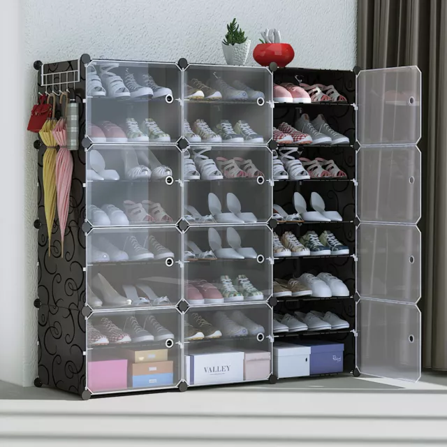 60 Pairs Shoe Rack Organizer 10-Tier Stackable Shoe Storage Cabinet Space Saving