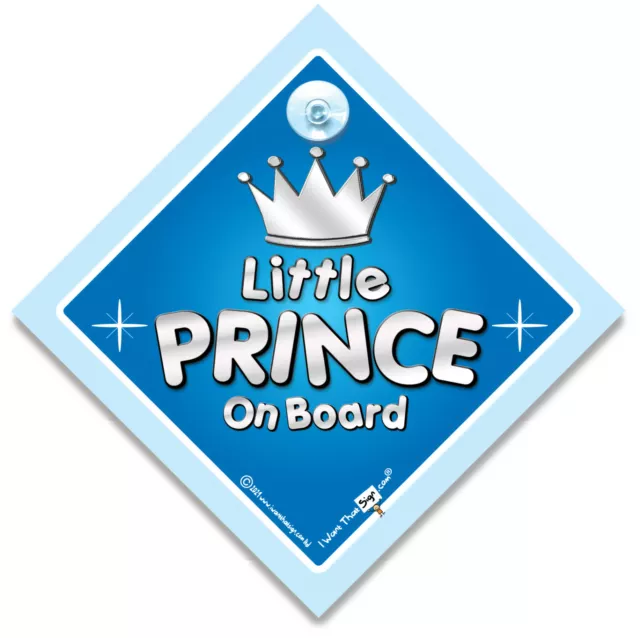 Letrero de coche Little Prince a bordo, ventosa bebé a bordo letrero para príncipes