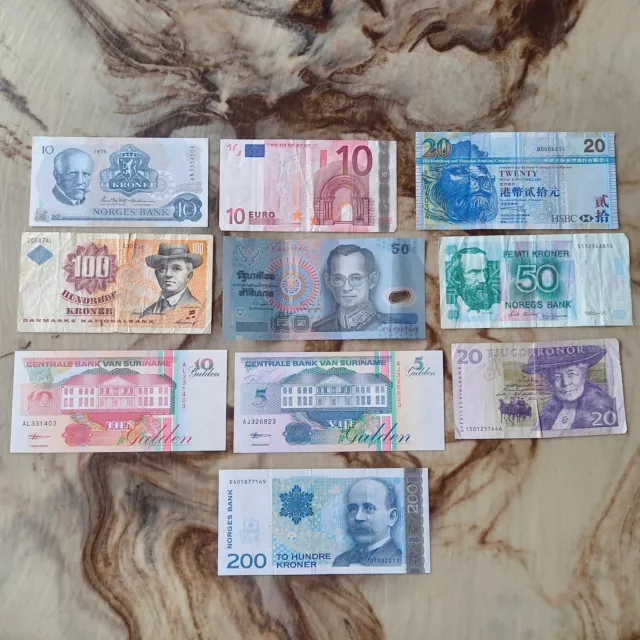 banknotes lot world 10 pcs- circulated