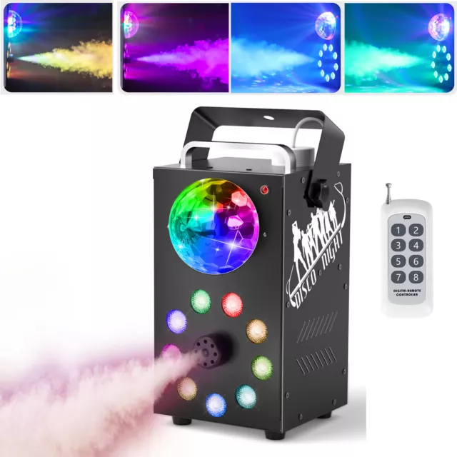 Fog Machine 700W LED Smoke Machine Wireless Remote DJ Disco Party Stage Light UK