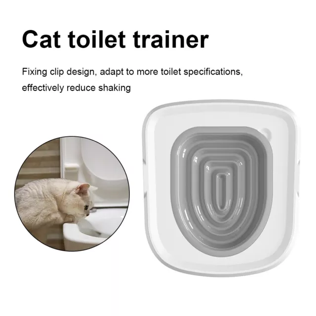 Cat Litter Box Mat Plastic Puppy Kitten WC Toilet Trainer Pet Products (Grey) FR 3