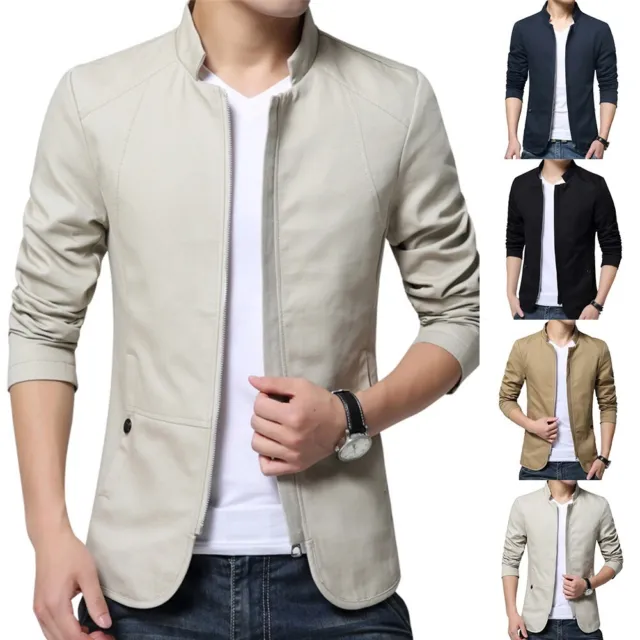 Blazer manteau à col élégant beige coupe mince homme hauts de veste affaires