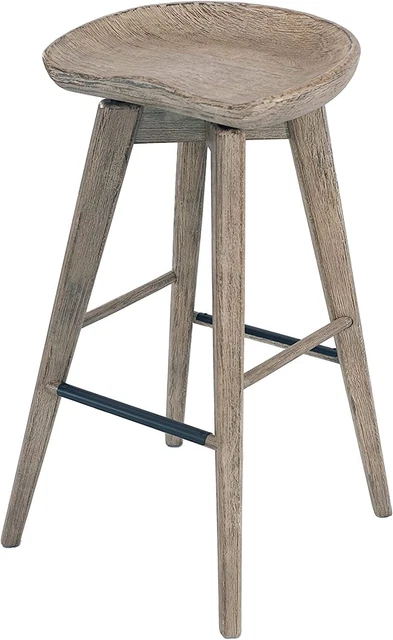 Boraam Bali 29" Backless Swivel Bar Stool Barnwood Wire-Brush Height Wire-brush