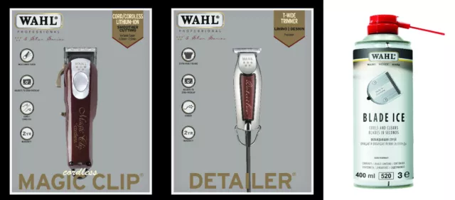 Wahl Cordless Magic Clip 5Star Haarschneidemaschine + Wahl Wide Detailer Trimmer