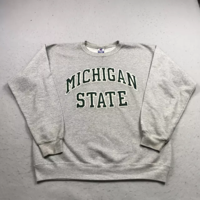 VINTAGE Michigan State Spartans Sweatshirt Mens Medium Gray Champion Crewneck