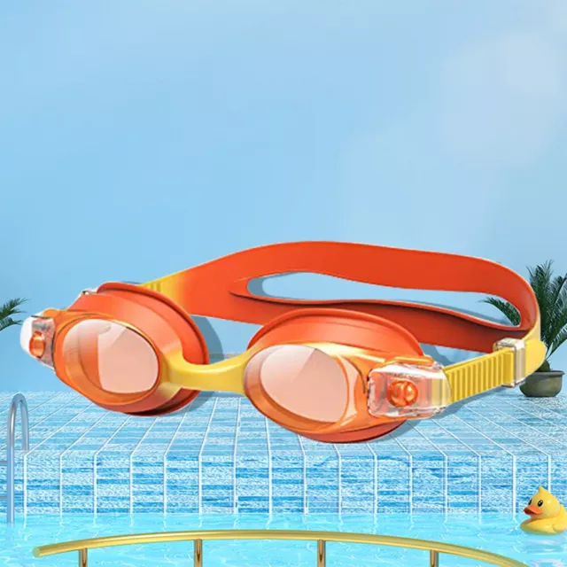 Swimming Glasses Orange Anti-Fog Waterproof Adjustable UV Swim Goggles For Kids