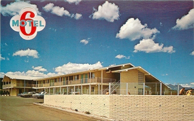 Colorado Springs Colorado~Motel 6~Nice Clouds~Brick Wall 1950s Postcard
