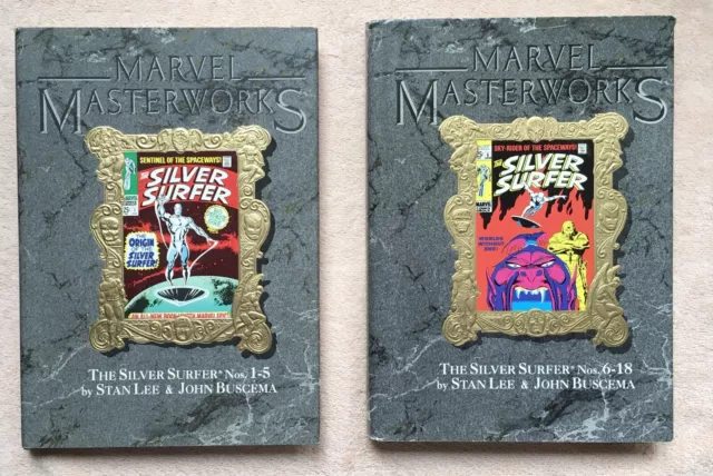 🎄1990-91 Marvel Masterworks Hardcover Vol. 15 & 19 *Silver Surfer!* Stan Lee🎄