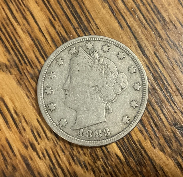 1883 Liberty V Nickel No Cents Fine FN - Free Shipping