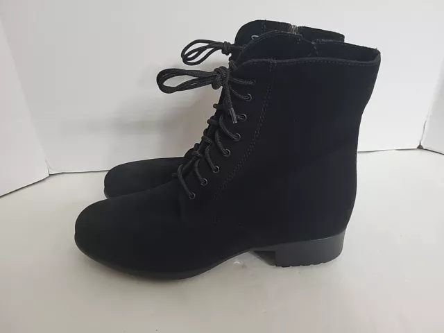 La Canadienne Women's Spidey Suede Waterproof Combat Boot In Black Size 8.5M