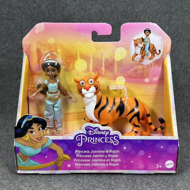 DISNEY PRINCESS JASMINE & RAJAH 4" Action Figure Doll Set Mattel
