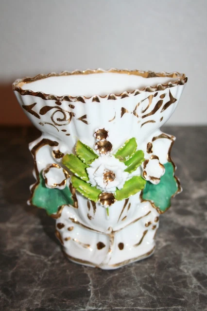 Grand Vase Bleu En Porcelaine Décor Floral Epoque Début XX