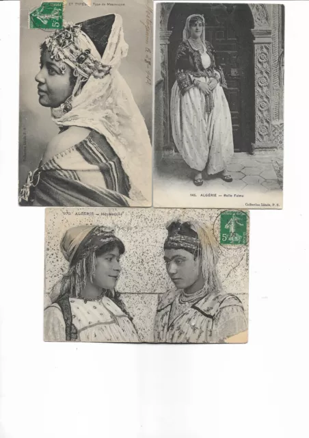 3 beaux portraits de femmes mauresques dont la belle fatma