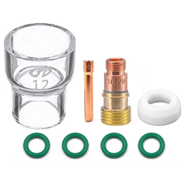 8Pcs Kit Torche Tig Soudage Stubby Gaz Lentille #12 Tasse Joints O for WP-17/18