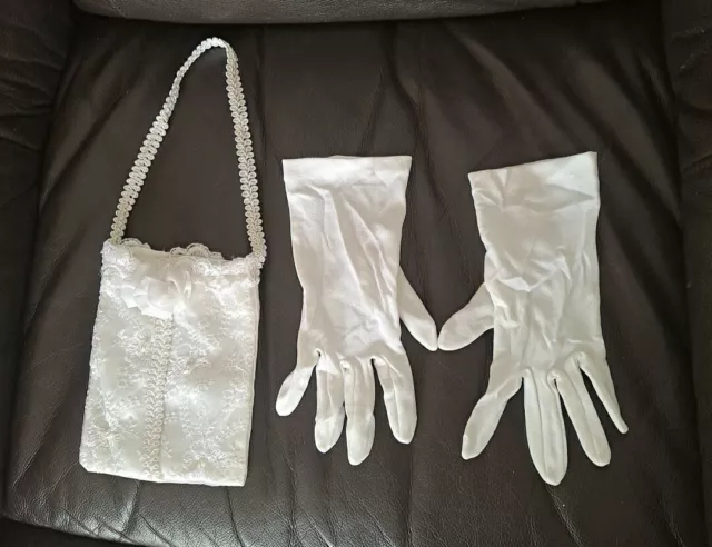 Holy Communion |Flower Girl Accesories Bag & White gloves.