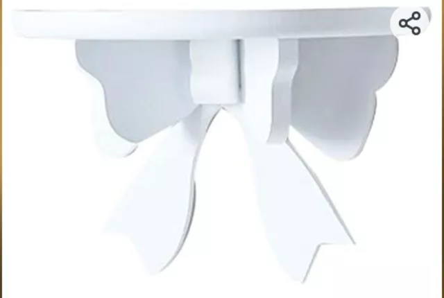 Mensola In Legno Bianca Con Fiocco Decorazione Cameretta Bambine