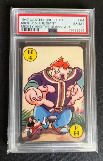 PSA 6 1947 Castell Bros MICKEY AND THE GIANT #h4 Micky and the Beanstalk Disney