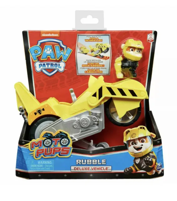 Paw Patrol Moto Pups Rubble Deluxe Vehicle And Figure New