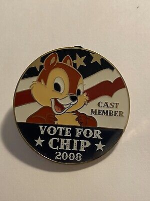 WDW - Cast Member Exclusive Vote For Chip 2018 Disney Pin LE (B6)