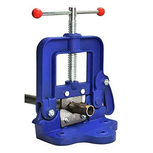 Bench Pipe Vice Yoke Hinged Clamp on Type Threader Pipe Plumbing Vise Tools 1...