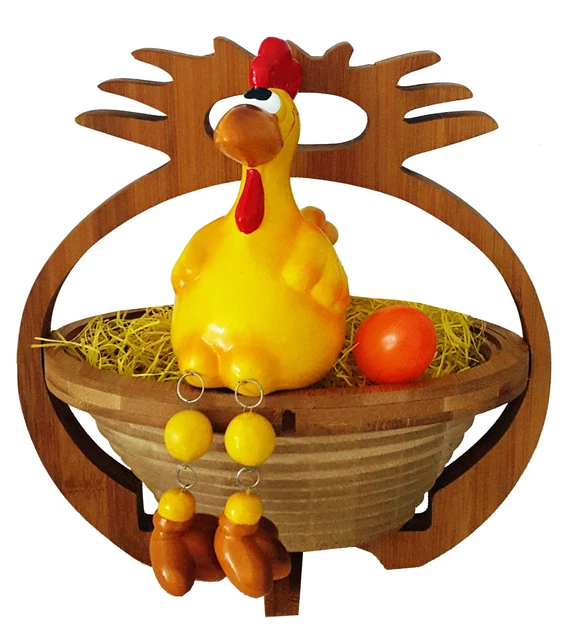 Panier Pliant Écureuil 30 X 30 cm en Bambou Meubles Bois Bol Corbeille de Fruits à Dekoschale