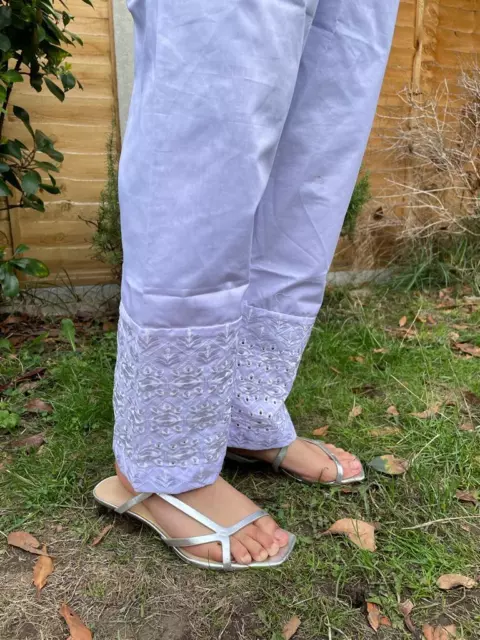 Ladies Trousers Pakistani Indian plus Capri Pencil Pants Embroidery Shalwar  SF96 | eBay