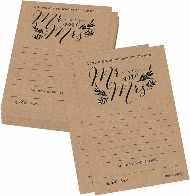 50 Advice For the Bride - Bridal Shower Games For Guests, Wedding Guest Book For