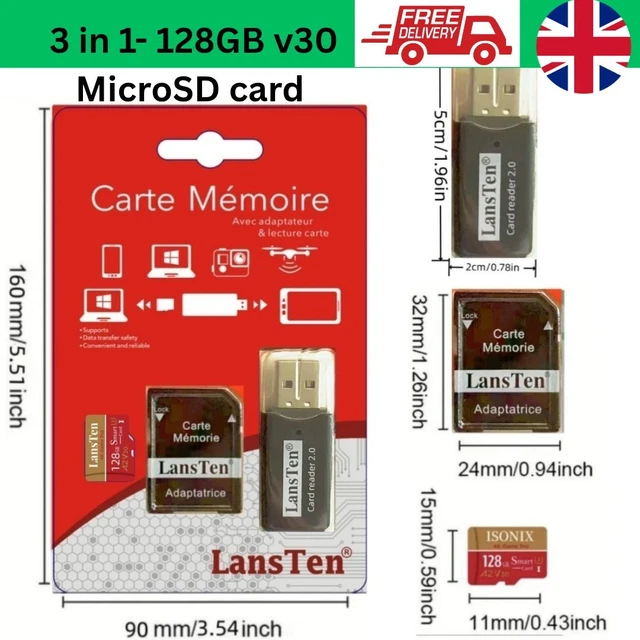 Due schede di memoria Micro SD Card 128 GB con adattatore