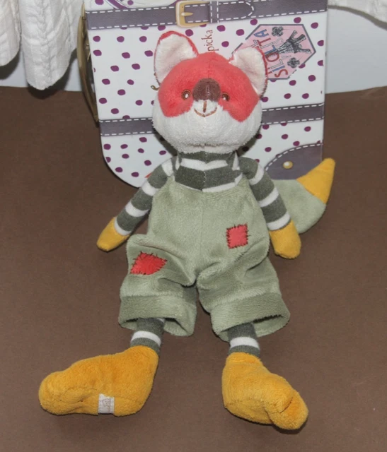 Doudou Bukowski Design Renard Orange Jumpy Marron Rayé – Lilliputiens