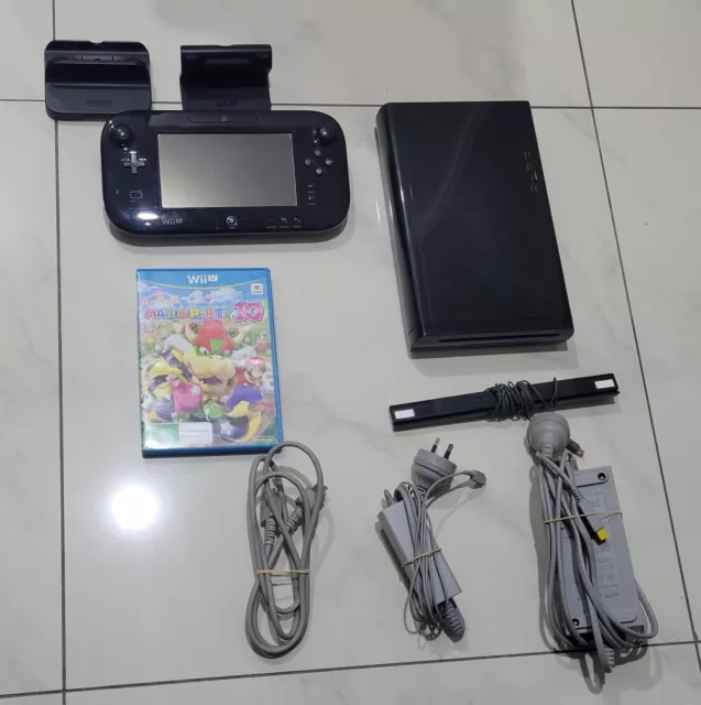 Nintendo Wii U Deluxe 32GB Black Console Bundle With Mario Party 10!