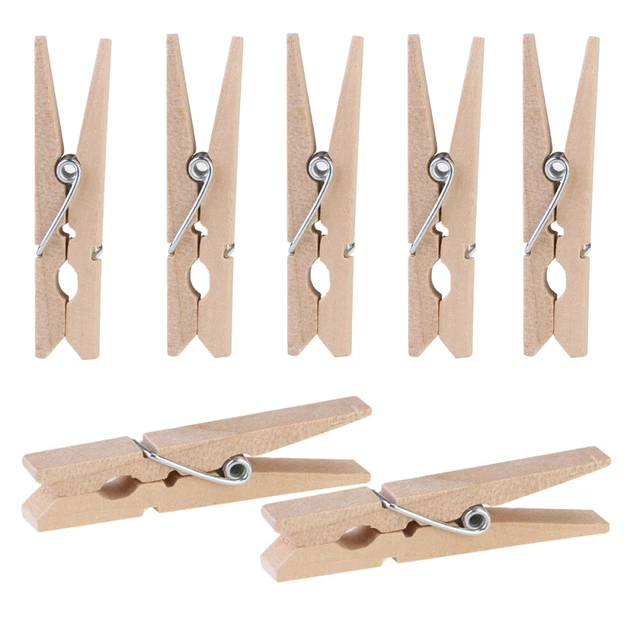 100 piezas mini pinzas de madera con corchetes de papel fotográfico cóctel