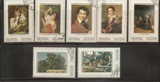 Russia SC # 4074-4080 Paintings . MNH. CTO