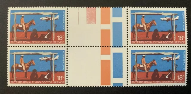 1978 Australian Stamps-50th Anniversary Royal Flying Doctor Gutter Block 4 MNH