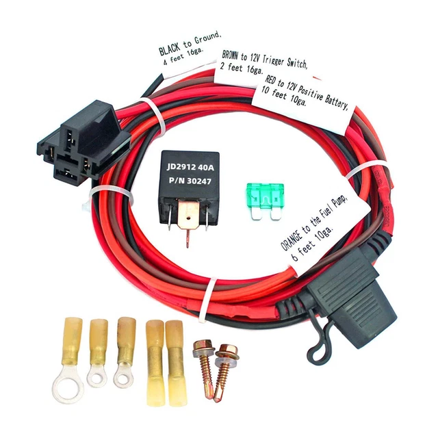 PROFESSIONAL FUEL PUMP Relay Set Long Wires Wiring Harness Universal P