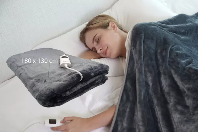 Elektrische Heizdecke Fleece XXL 130x180cm 6 Stufen Wärmeunterbett Wärmedecke